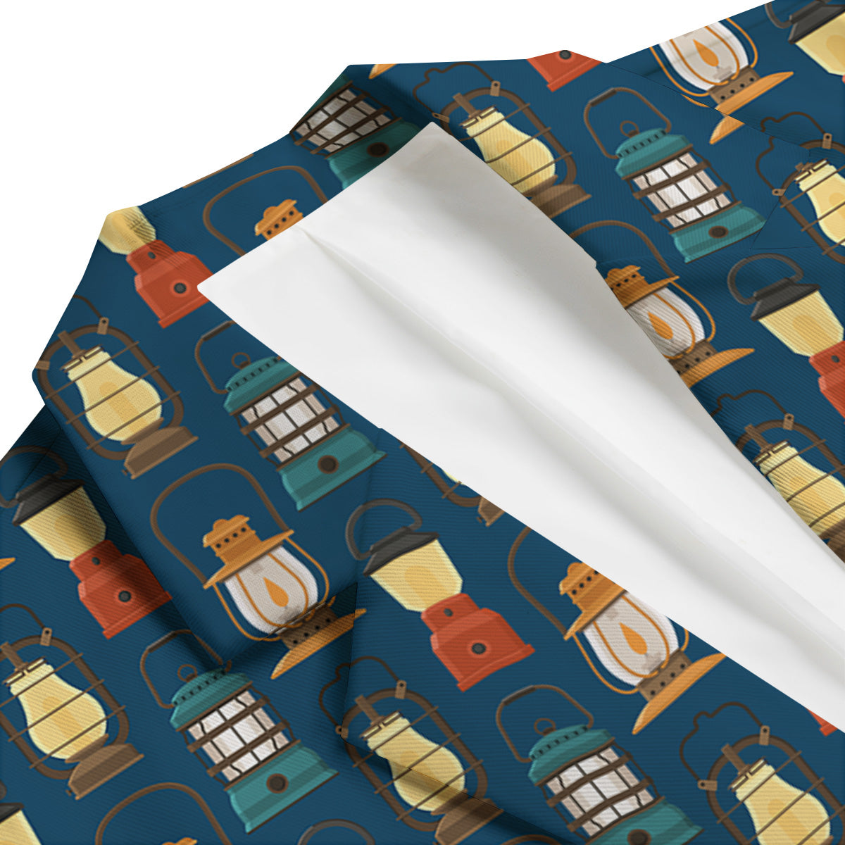 Camping Lantern Vintage Print Pattern Men's Blazer-grizzshop