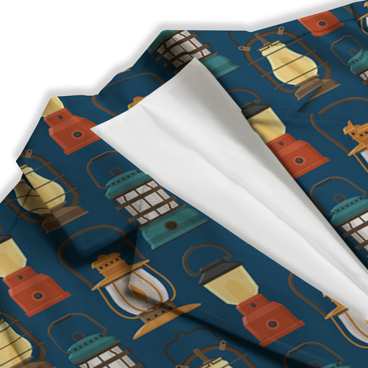 Camping Lantern Vintage Print Pattern Women's Blazer-grizzshop