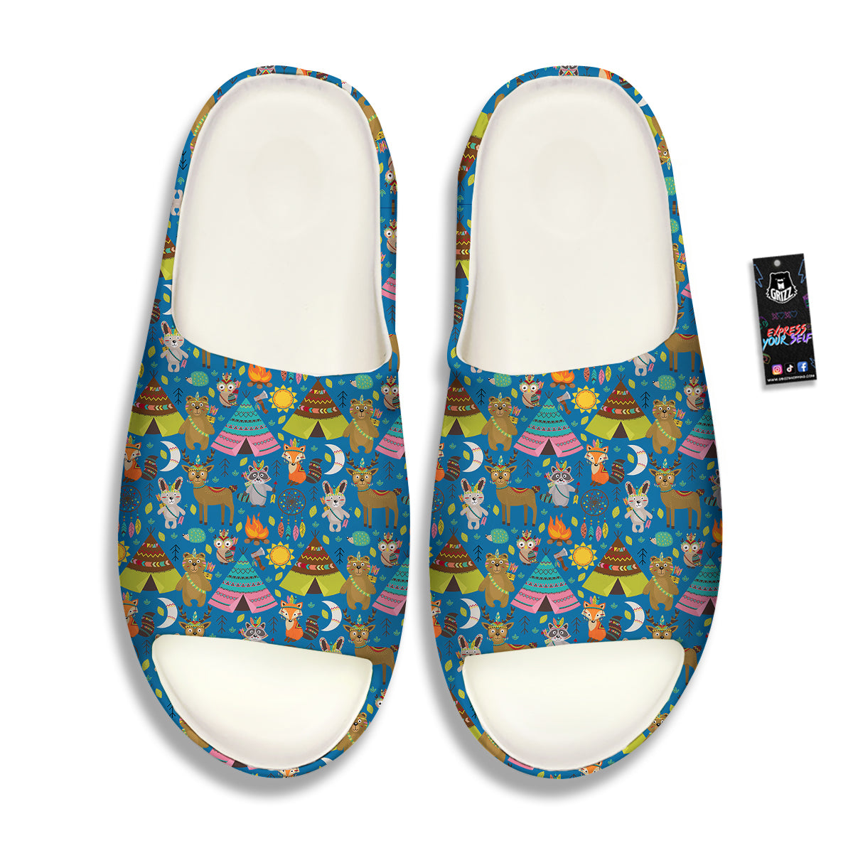 Camping Animal Print Pattern Sandals-grizzshop