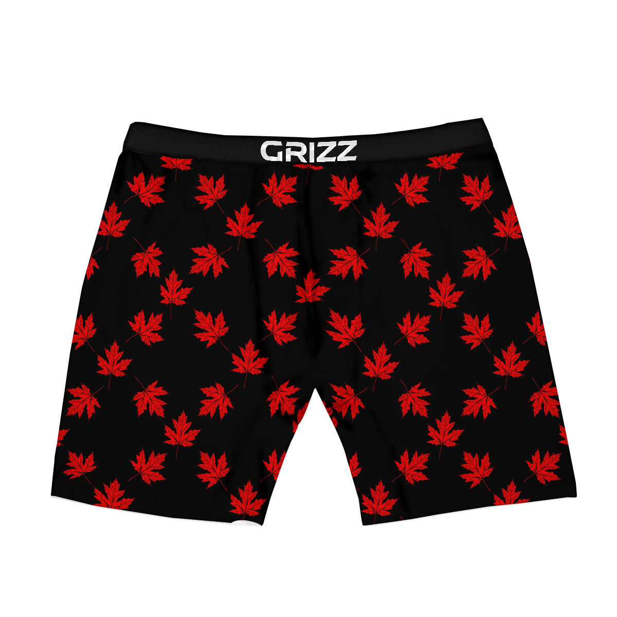 Canadian Maple Leaf Red And Black Print Boxer Briefs-grizzshop