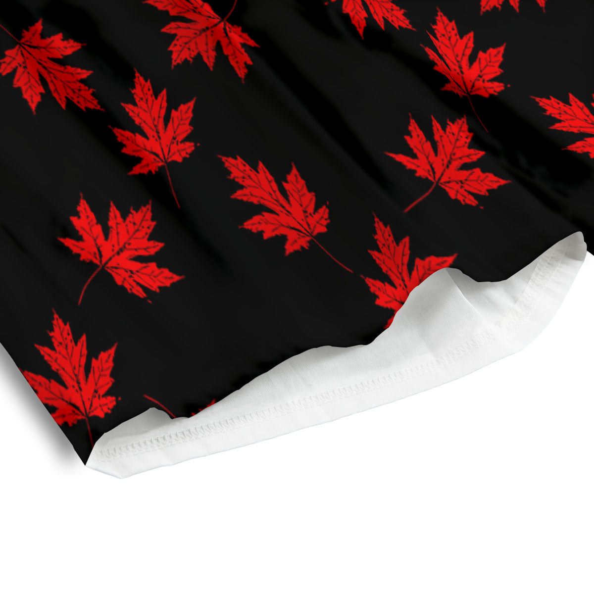 Canadian Maple Leaf Red And Black Print Men's Athletic Shorts