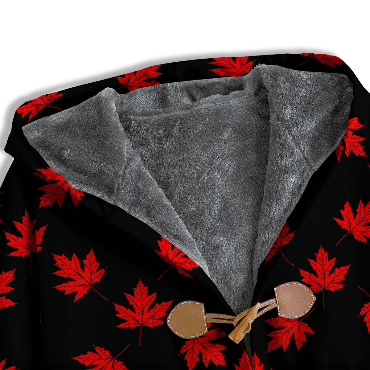 Canadian Maple Leaf Red And Black Print Men's Windbreaker Jacket-grizzshop
