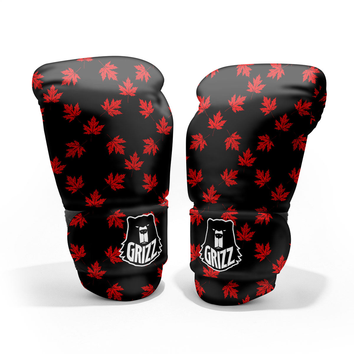 Canadian Maple Leaf Red And Black Print Pro Boxing Glove
