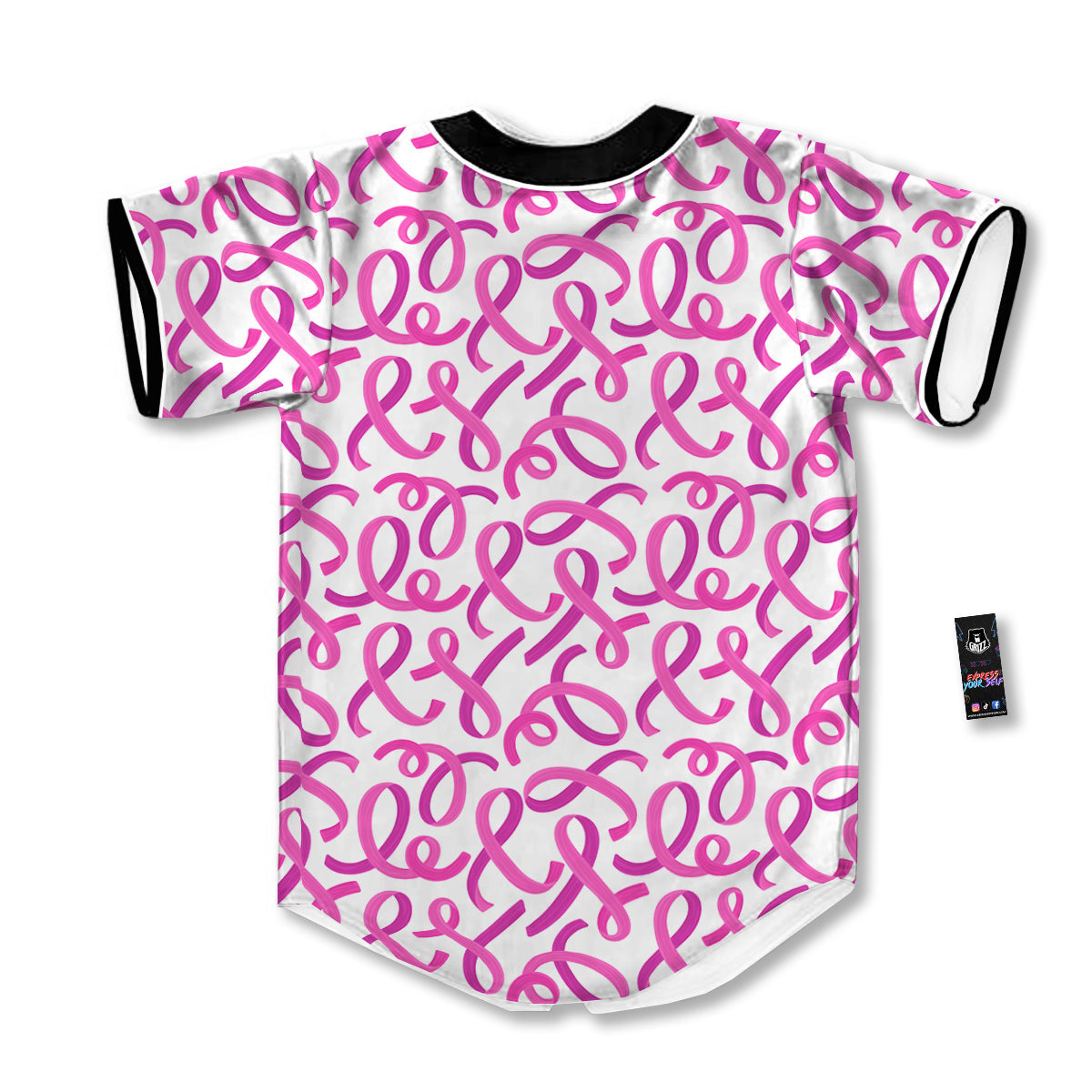 Cancer Awareness Print Pattern Baseball Jersey-grizzshop