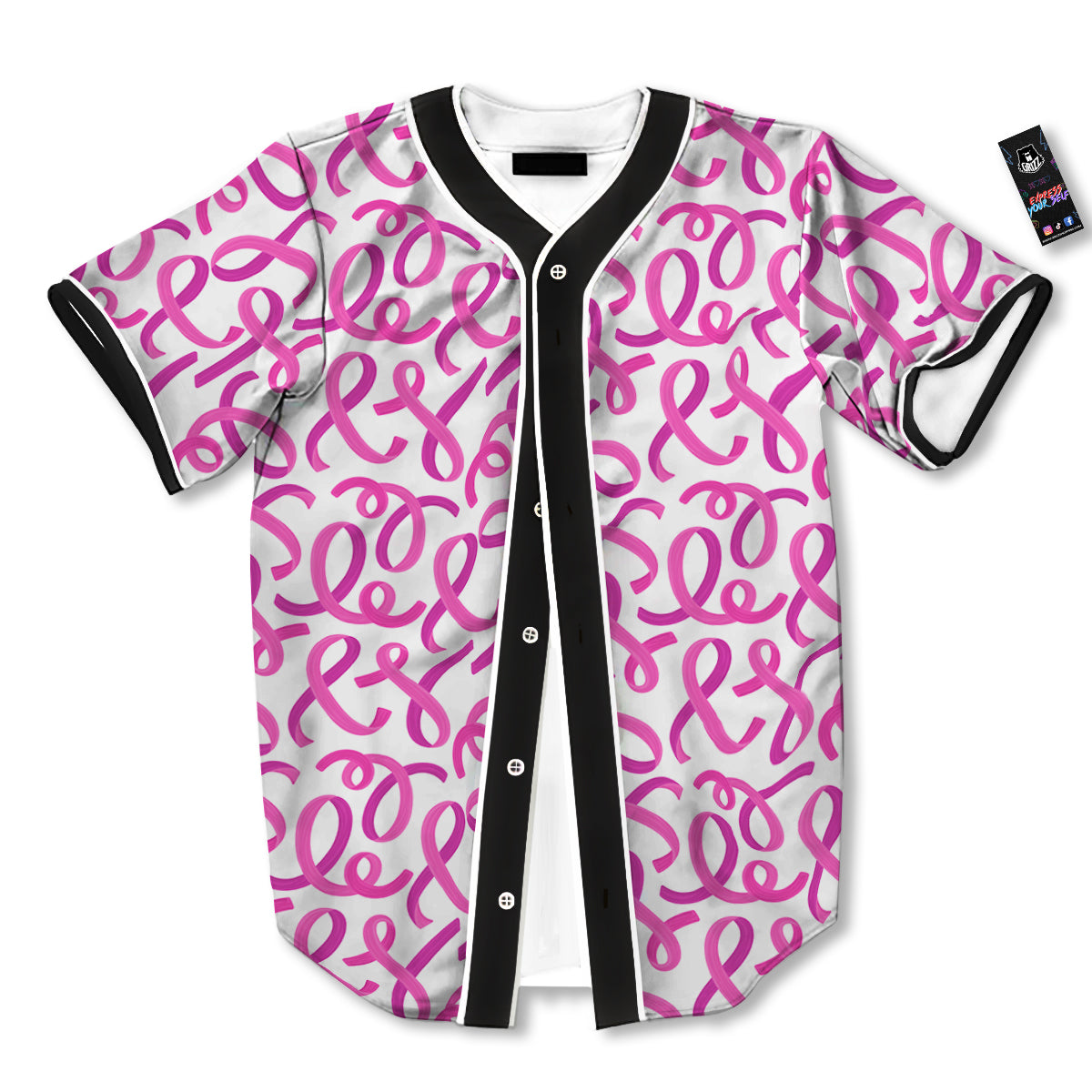 Cancer Awareness Print Pattern Baseball Jersey-grizzshop