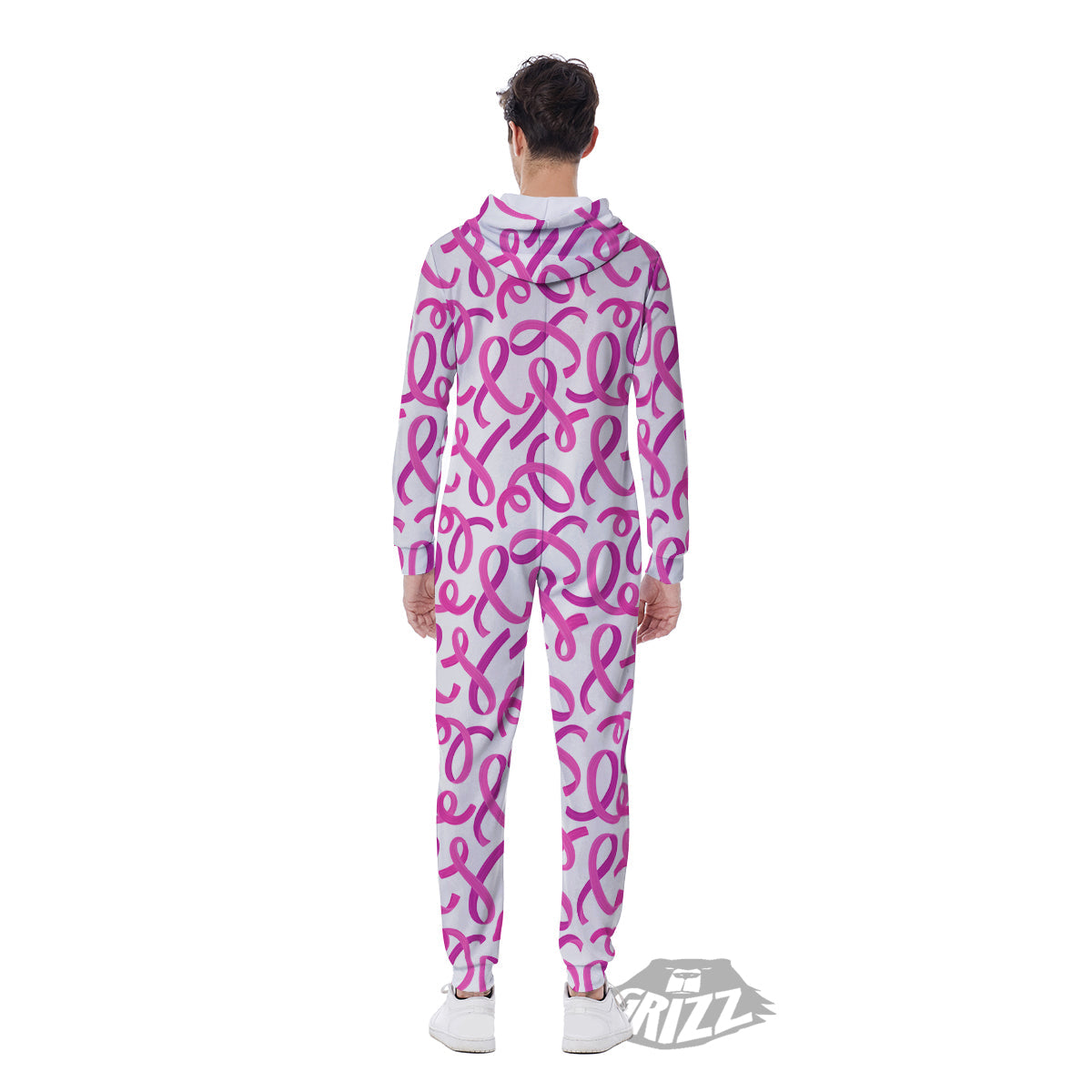 Cancer Awareness Print Pattern Men's Jumpsuit-grizzshop