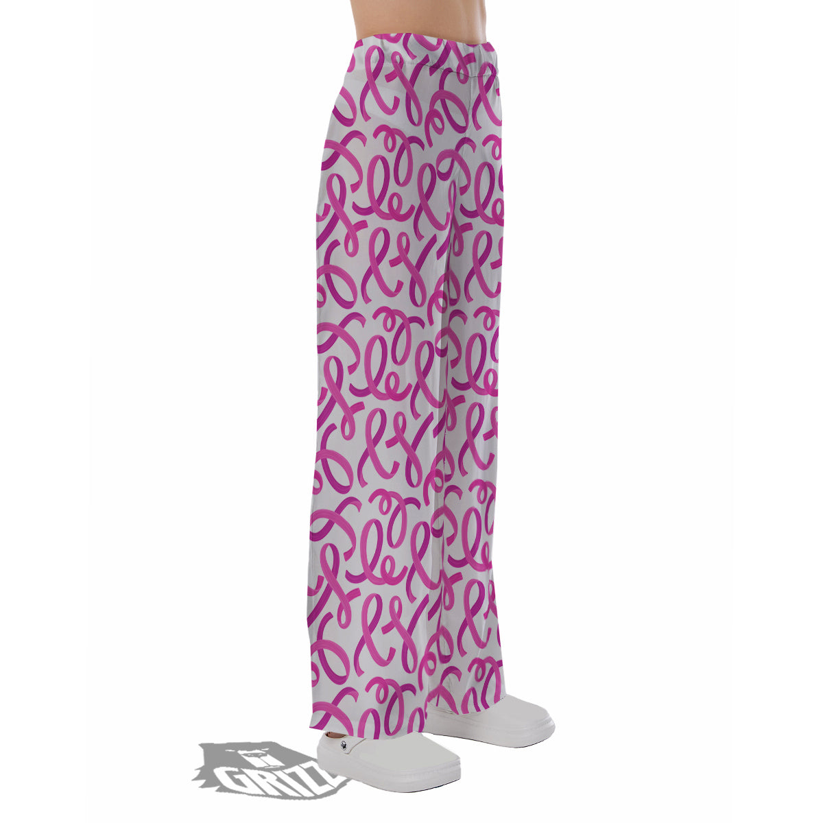 Cancer Awareness Print Pattern Pajama Pants-grizzshop