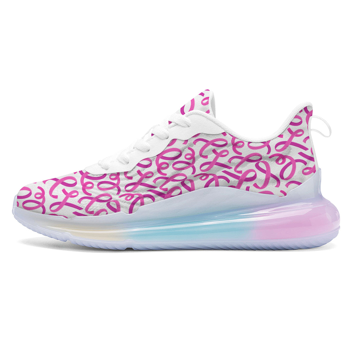 Cancer Awareness Print Pattern Running Sneakers-grizzshop