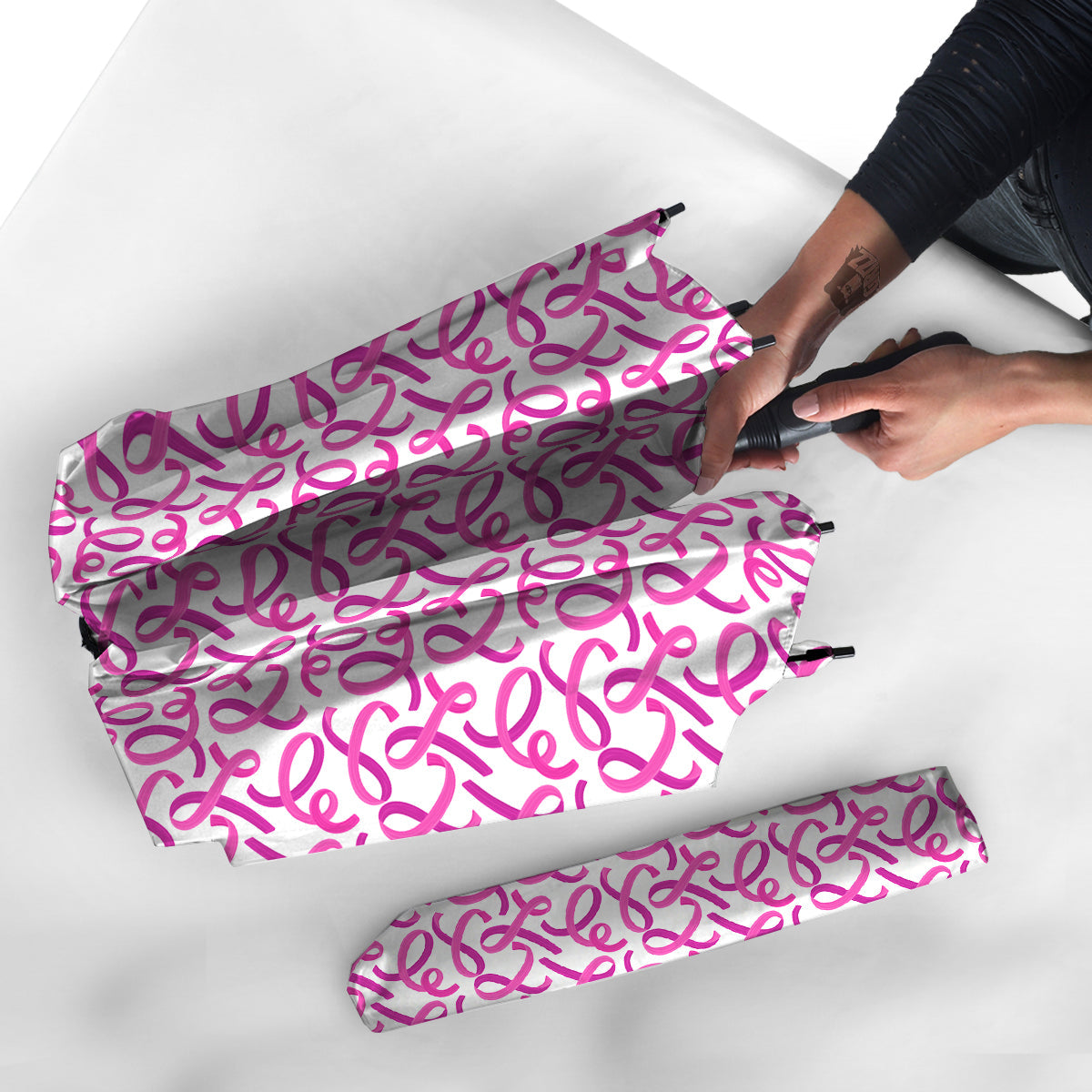 Cancer Awareness Print Pattern Umbrella-grizzshop
