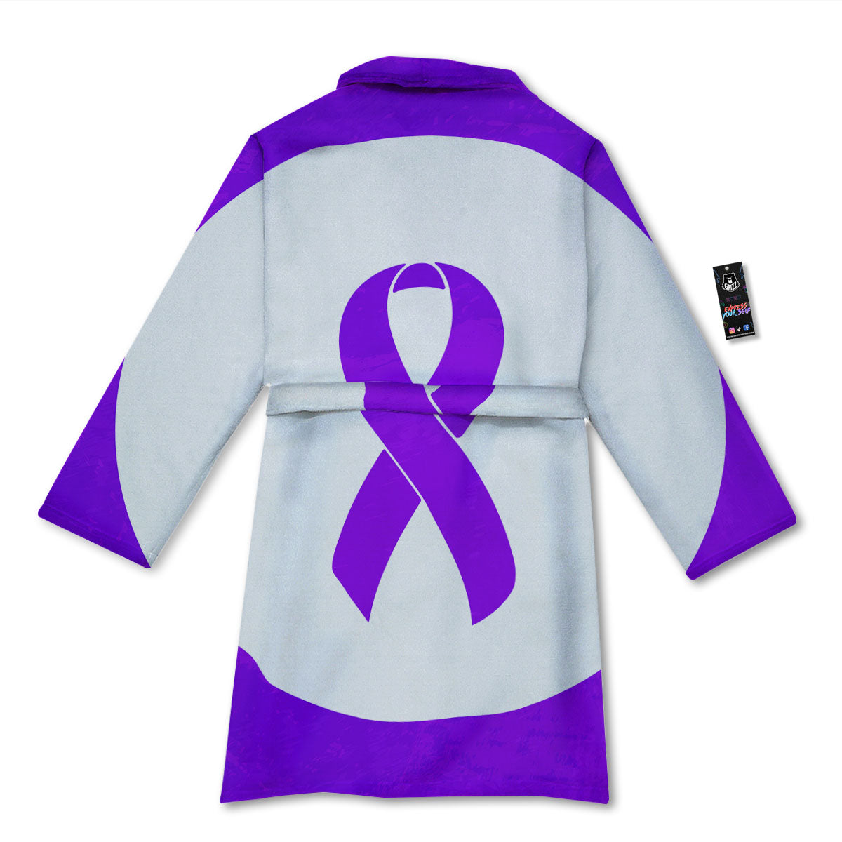 Cancer Awareness Ribbon Purple Print Bathrobe-grizzshop