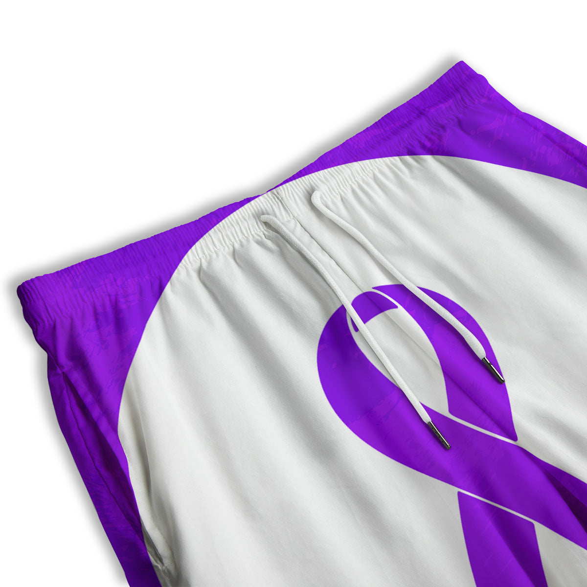 Cancer Awareness Ribbon Purple Print Men's Athletic Shorts