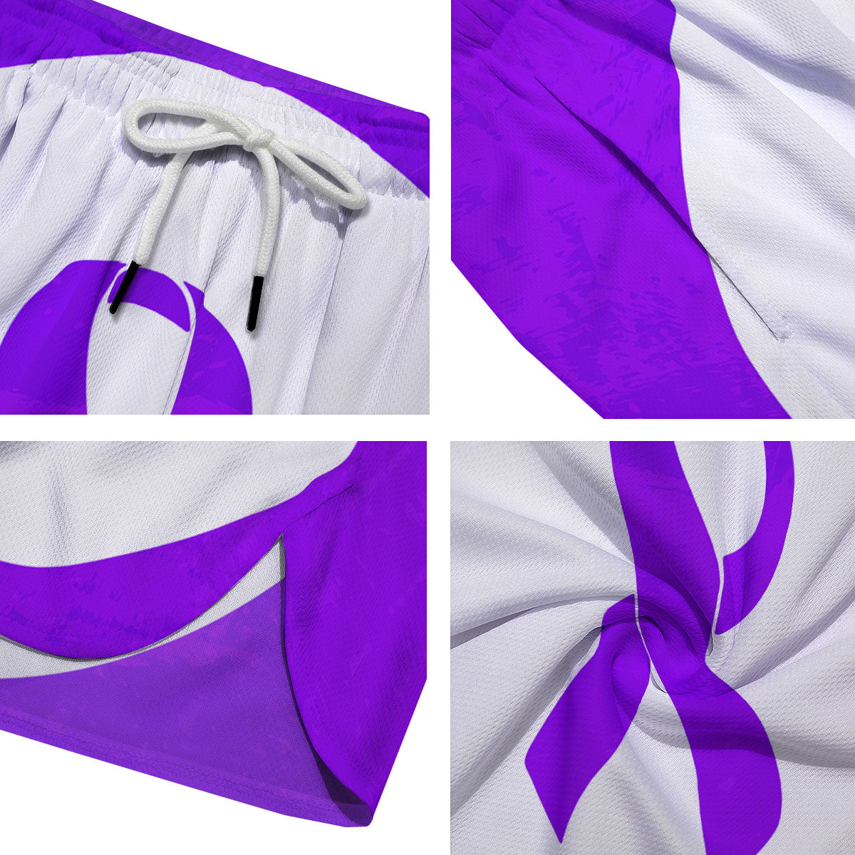 Cancer Awareness Ribbon Purple Print Men's Running Shorts-grizzshop