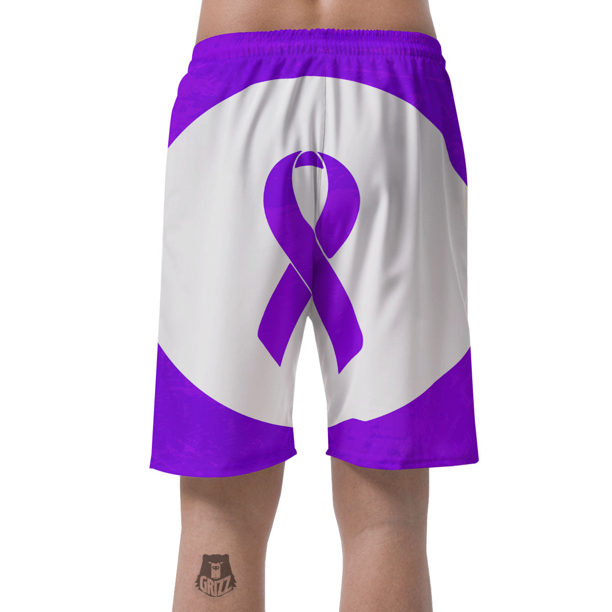 Cancer Awareness Ribbon Purple Print Men's Shorts-grizzshop