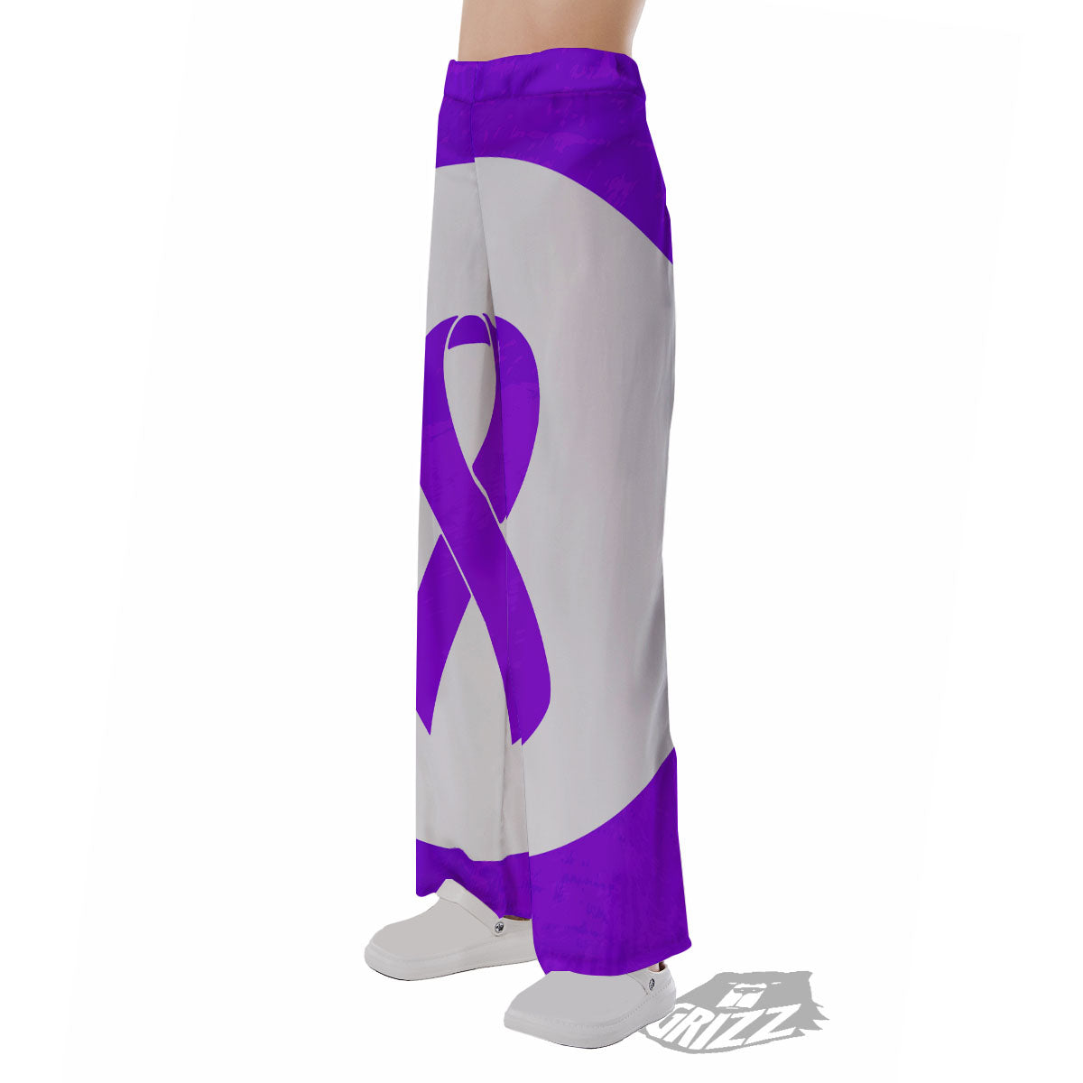 Cancer Awareness Ribbon Purple Print Pajama Pants-grizzshop