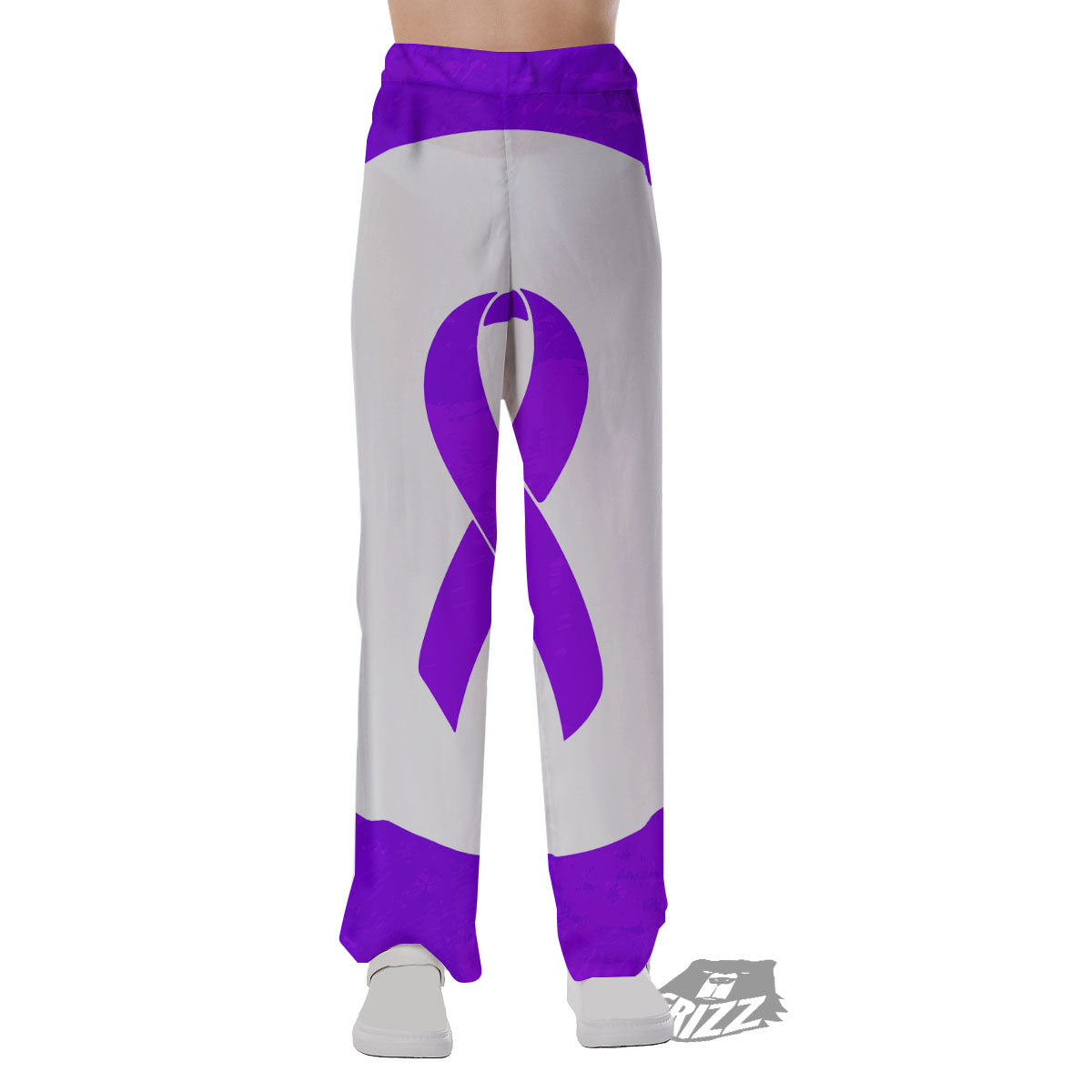 Cancer Awareness Ribbon Purple Print Pajama Pants-grizzshop