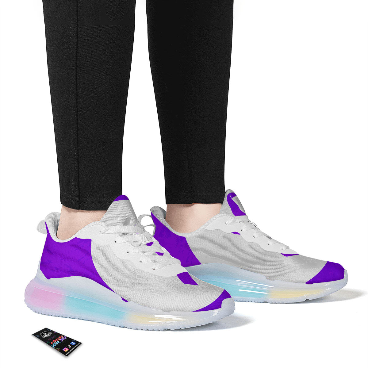 Cancer Awareness Ribbon Purple Print Running Sneakers-grizzshop