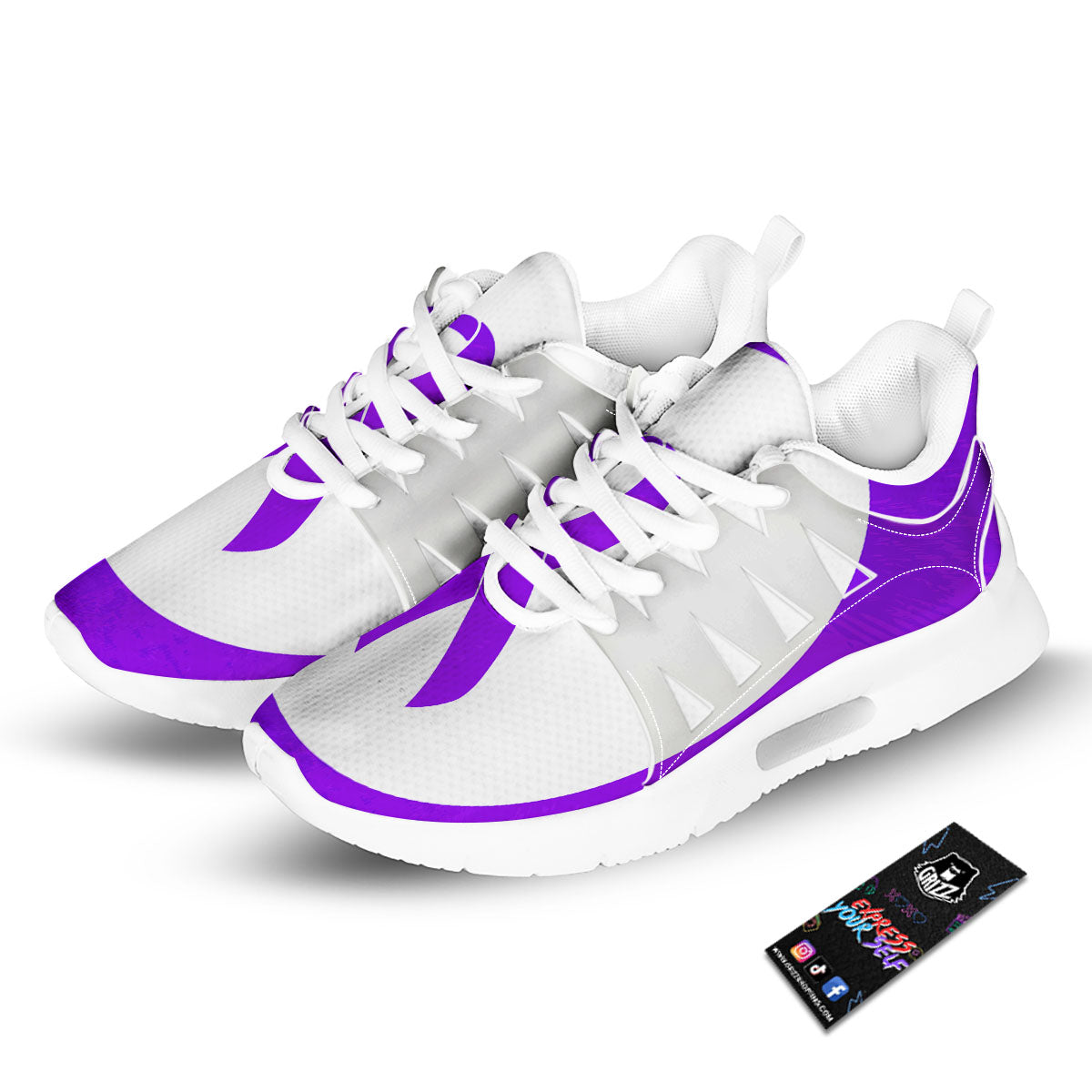 Cancer Awareness Ribbon Purple Print Tennis Shoes-grizzshop