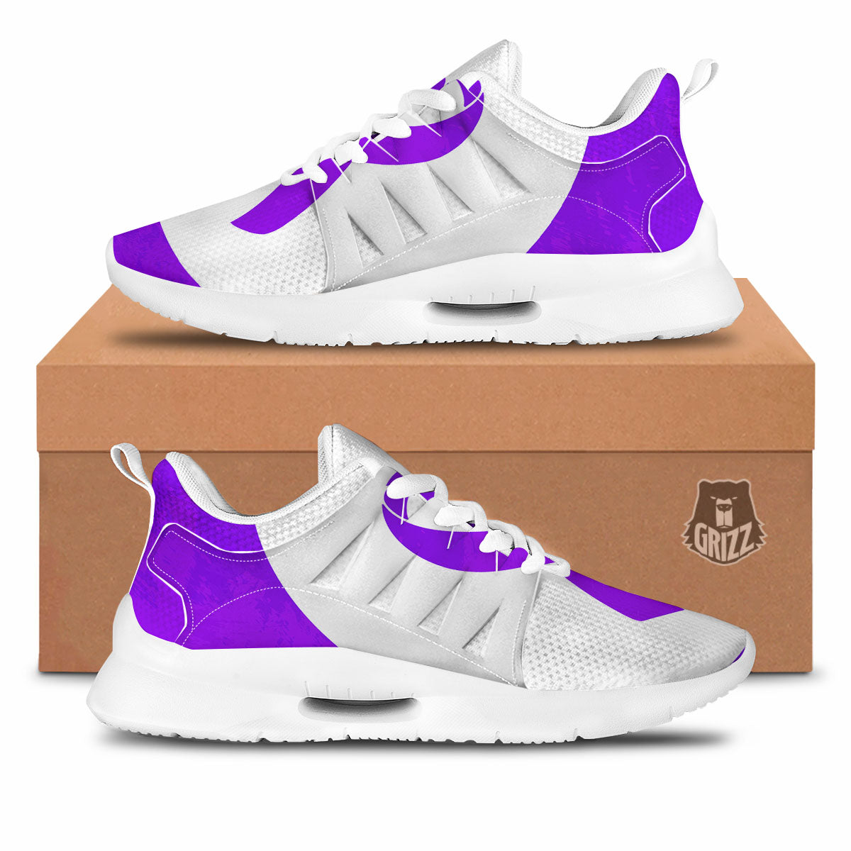 Cancer Awareness Ribbon Purple Print Tennis Shoes-grizzshop