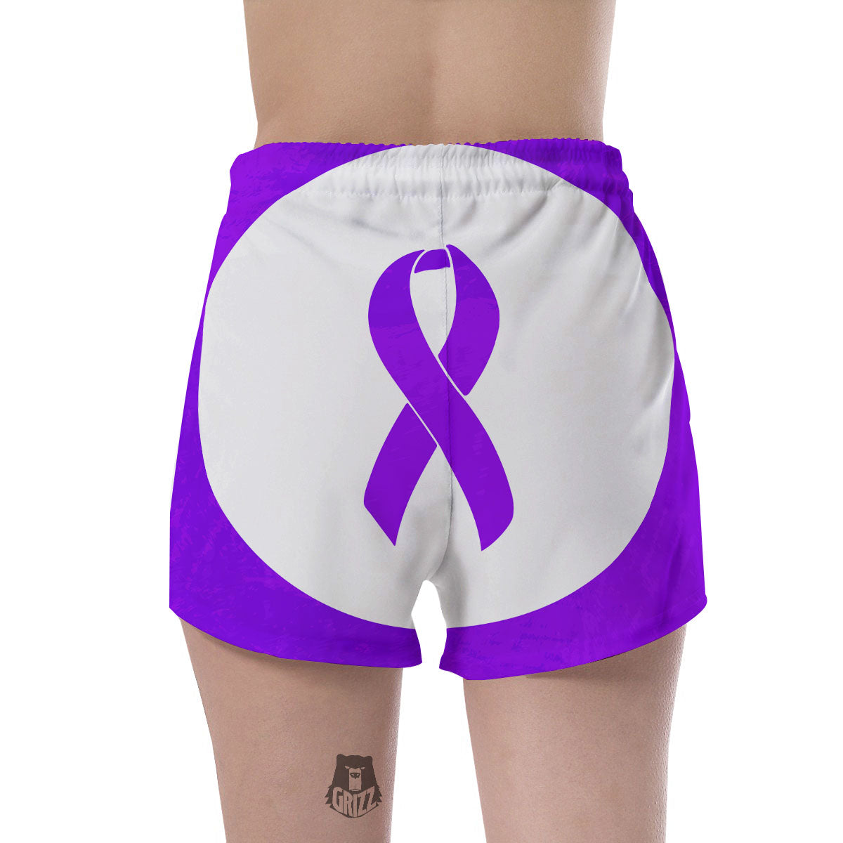 Cancer Awareness Ribbon Purple Print Women's Shorts-grizzshop