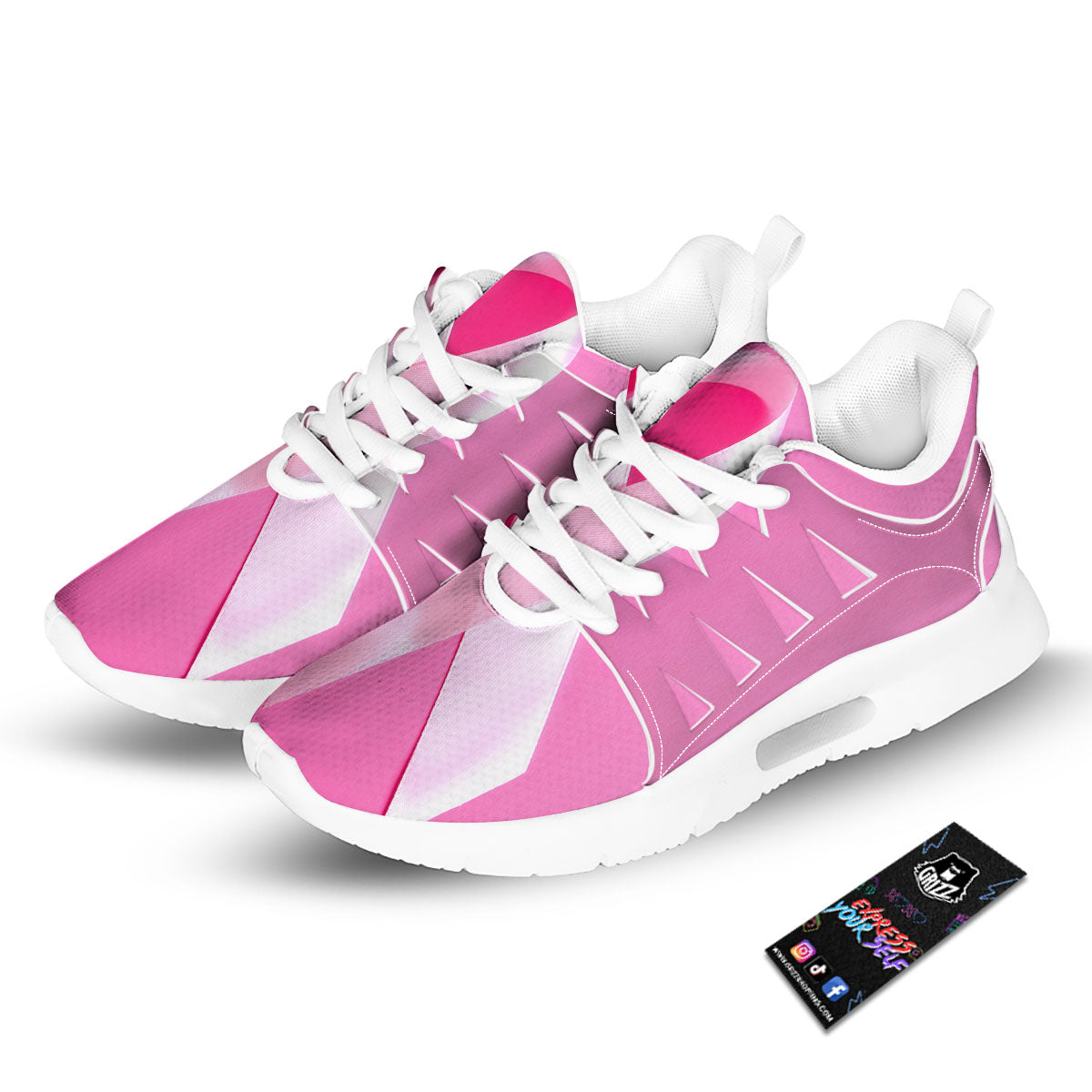Cancer Breast Little Ribbon Print Tennis Shoes-grizzshop