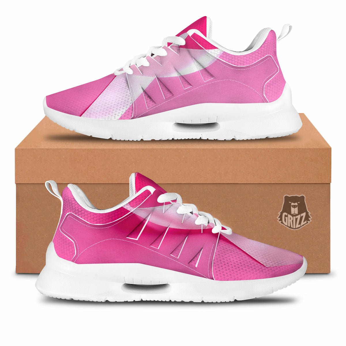 Cancer Breast Little Ribbon Print Tennis Shoes-grizzshop