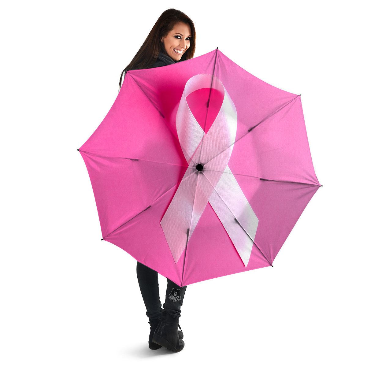 Cancer Breast Little Ribbon Print Umbrella-grizzshop