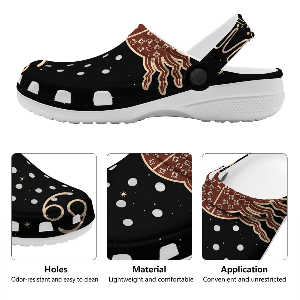 Cancer Constellation Print Clog-grizzshop