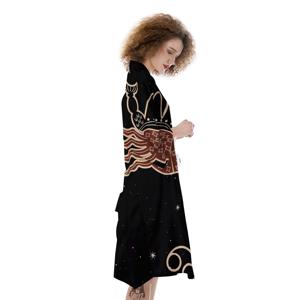 Cancer Constellation Print Kimono-grizzshop
