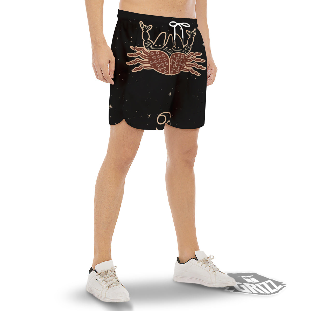 Cancer Constellation Print Men's Gym Shorts-grizzshop