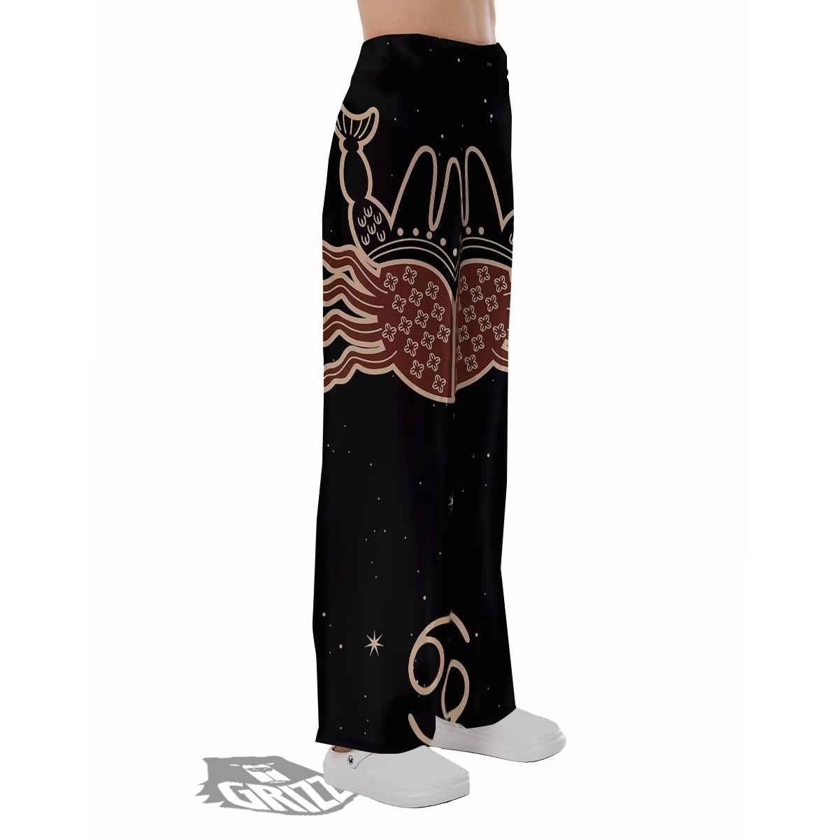 Cancer Constellation Print Pajama Pants-grizzshop