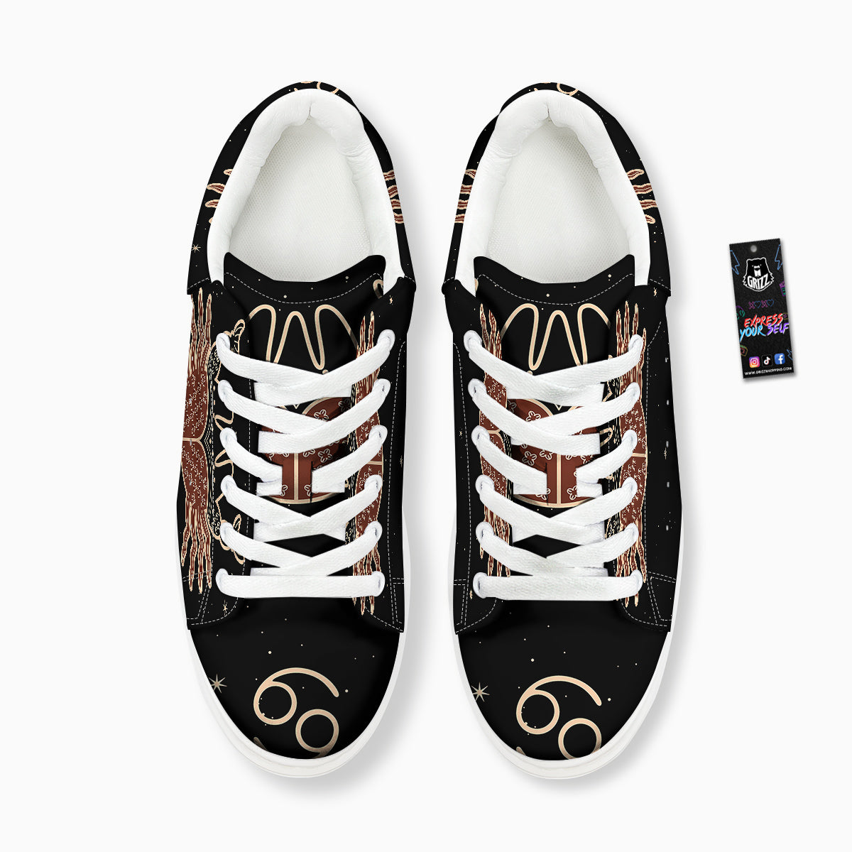 Cancer Constellation Print Platform Shoes-grizzshop