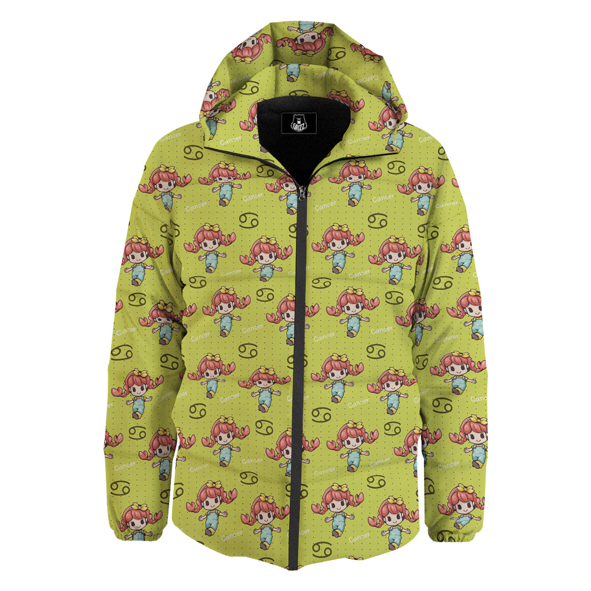 Cancer Cute Cartoon Print Pattern Down Jacket-grizzshop