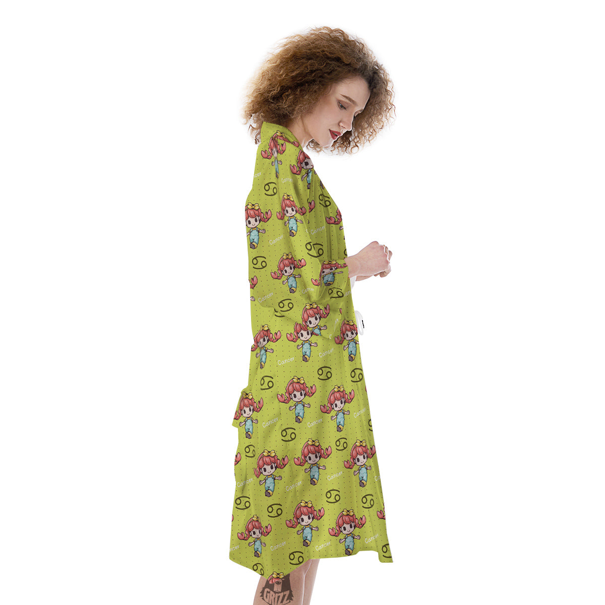 Cancer Cute Cartoon Print Pattern Kimono-grizzshop
