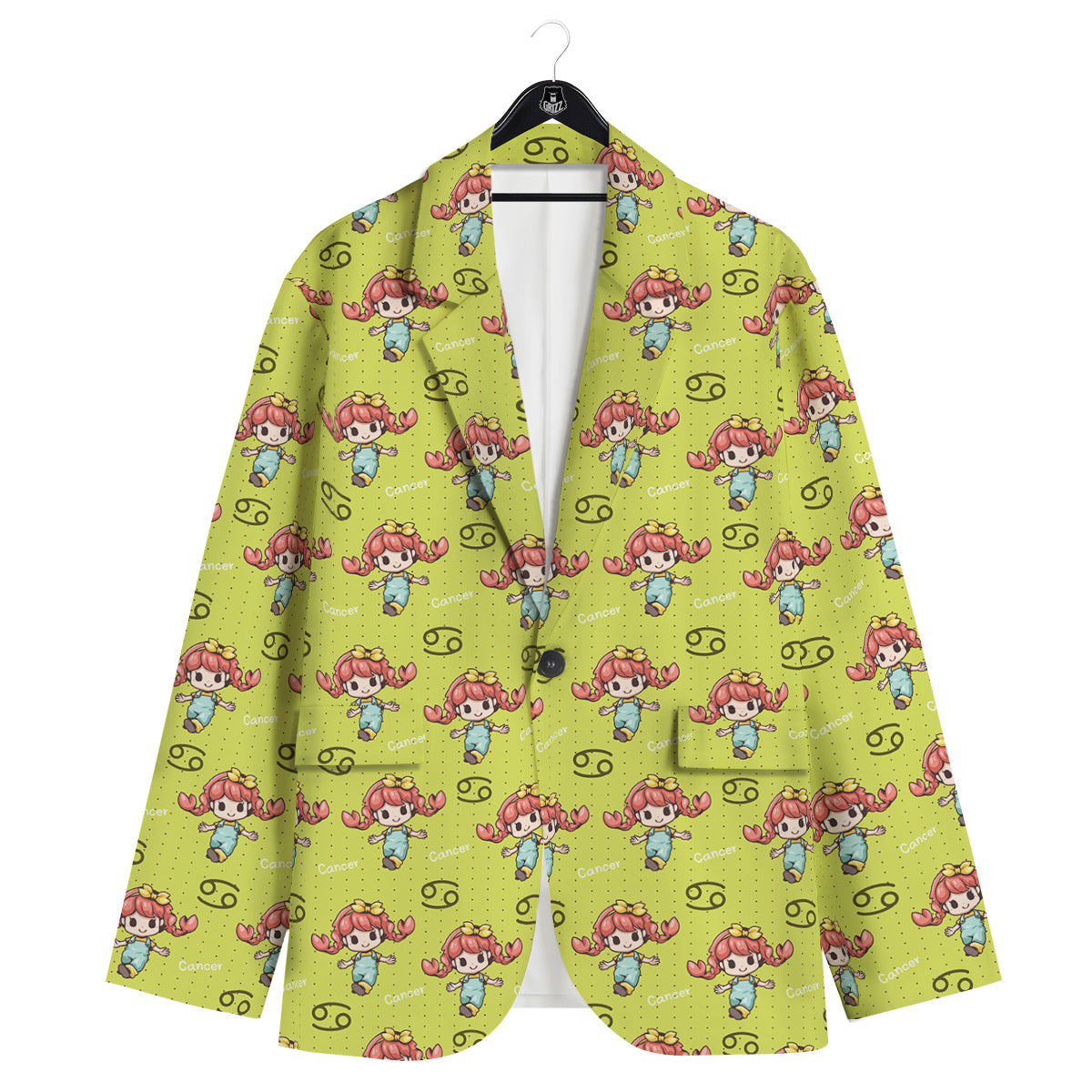 Cancer Cute Cartoon Print Pattern Men's Sport Coat-grizzshop