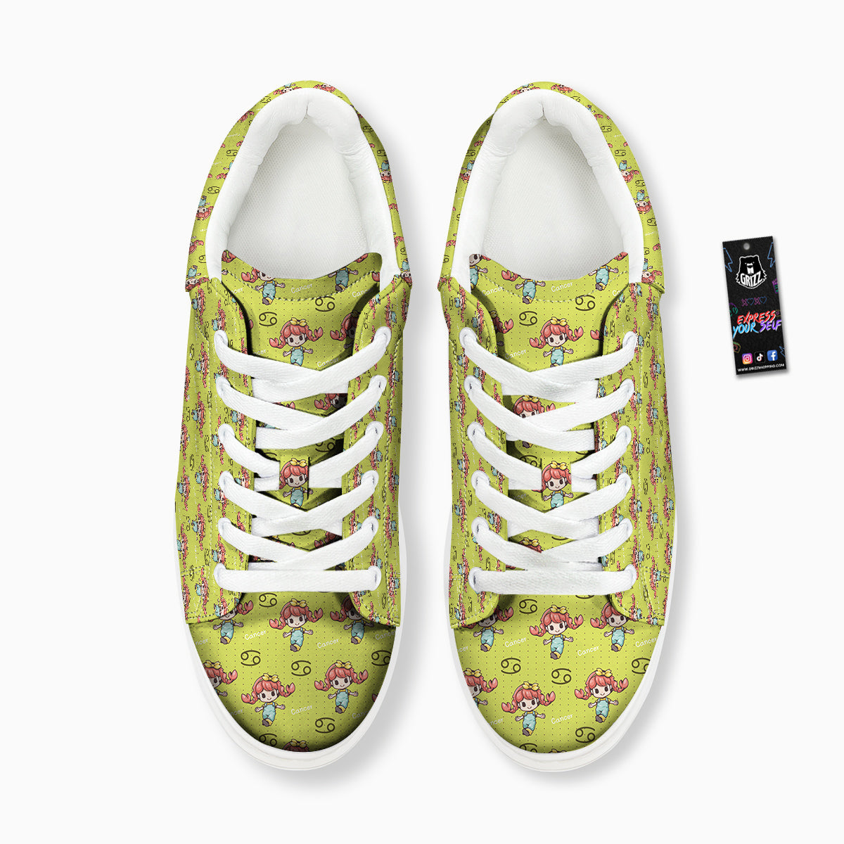 Cancer Cute Cartoon Print Pattern Platform Shoes-grizzshop