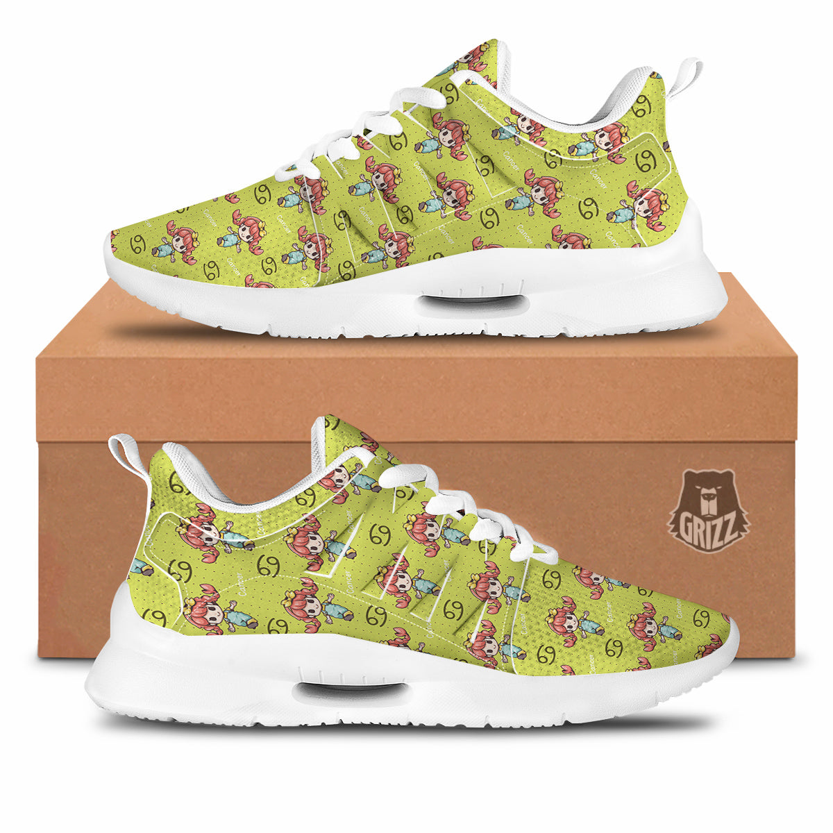Cancer Cute Cartoon Print Pattern Tennis Shoes-grizzshop