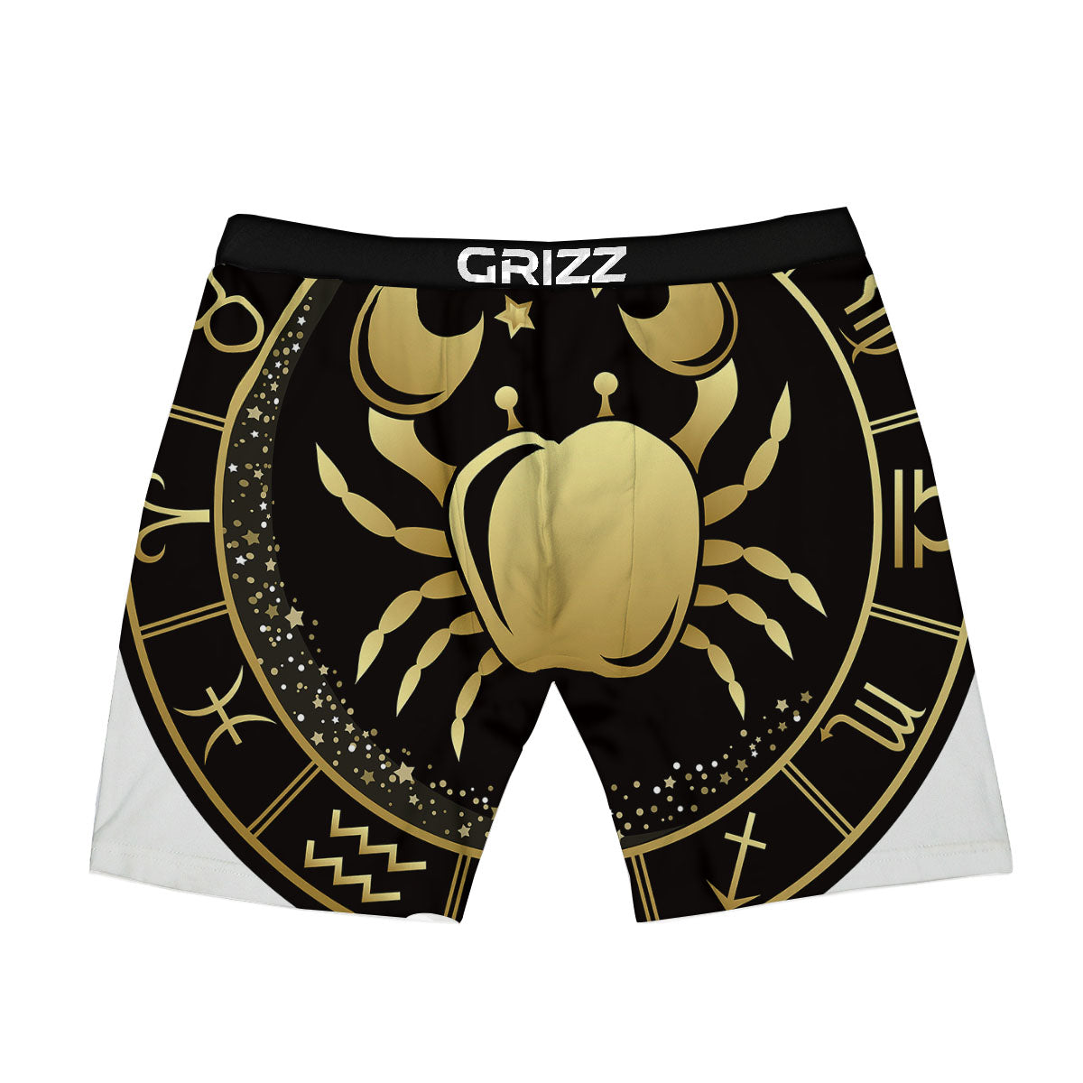 Cancer Sign Black And Gold Print Boxer Briefs-grizzshop