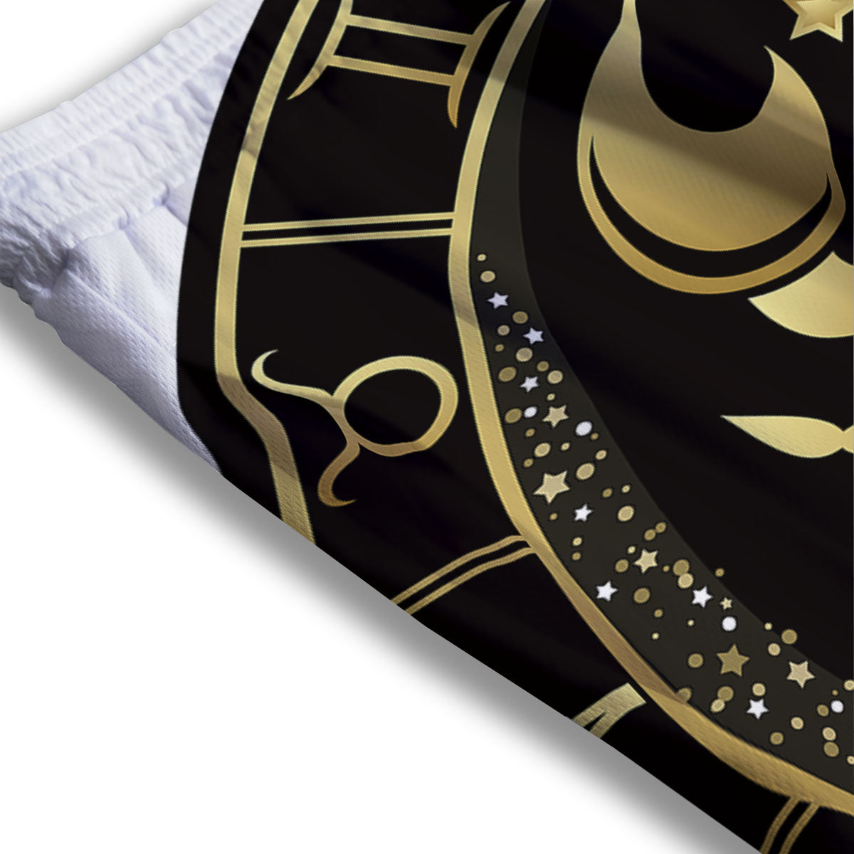 Cancer Sign Black And Gold Print Mesh Shorts