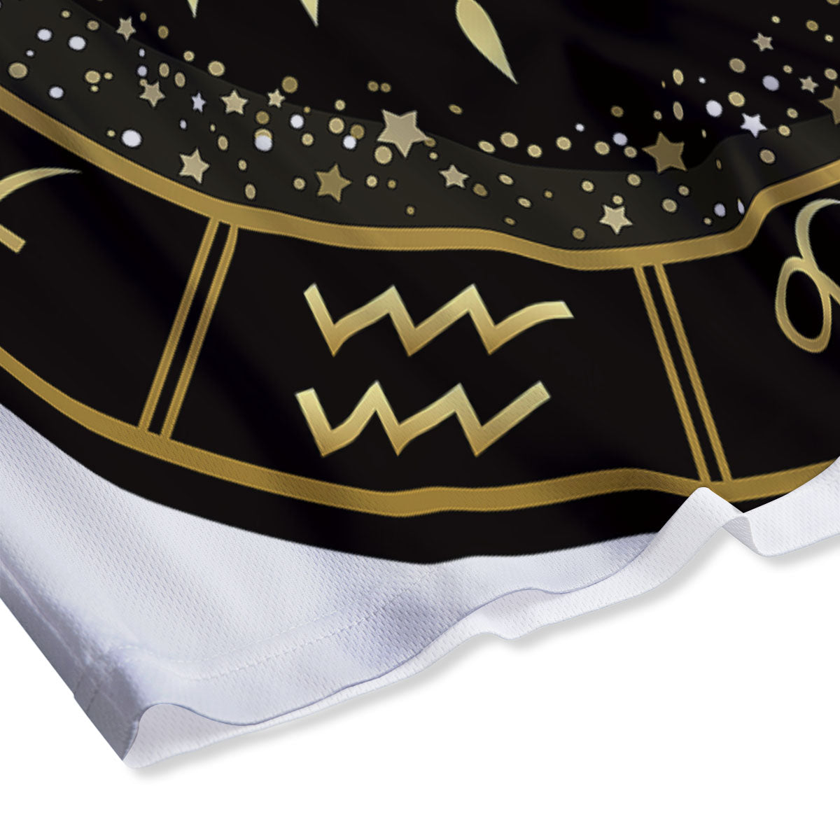 Cancer Sign Black And Gold Print Mesh Shorts