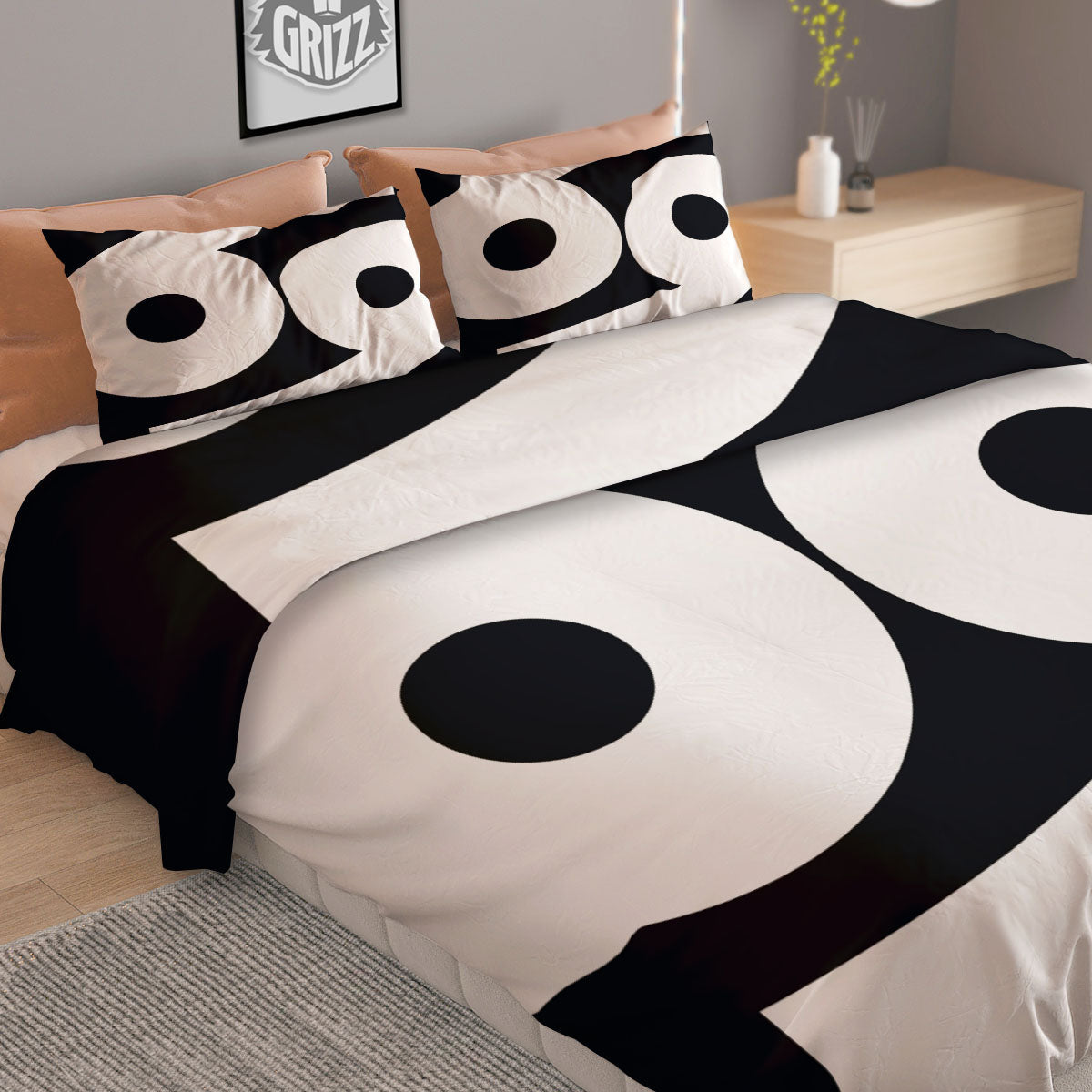 Cancer Sign White And Black Print Duvet Cover Bedding Set