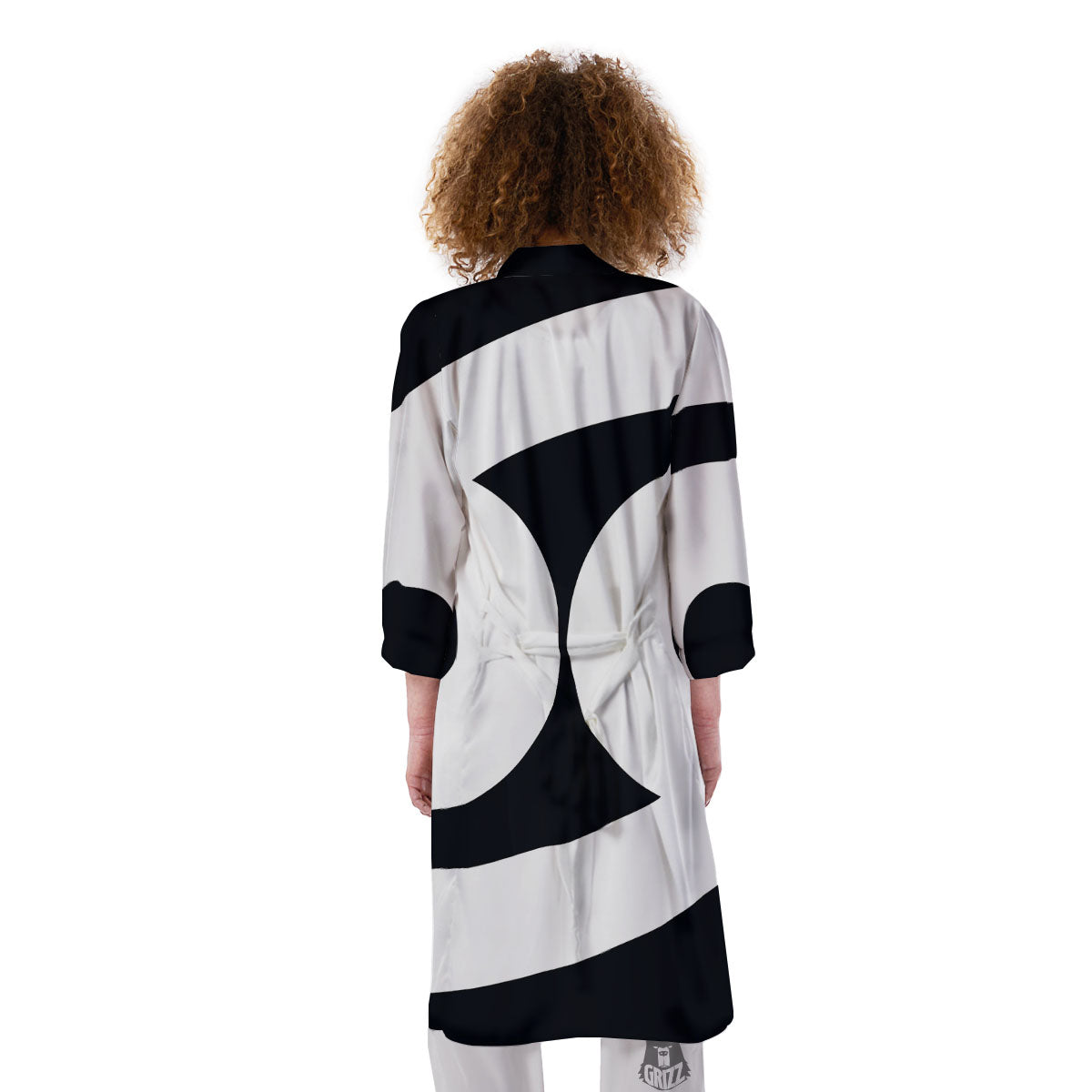 Cancer Sign White And Black Print Kimono-grizzshop