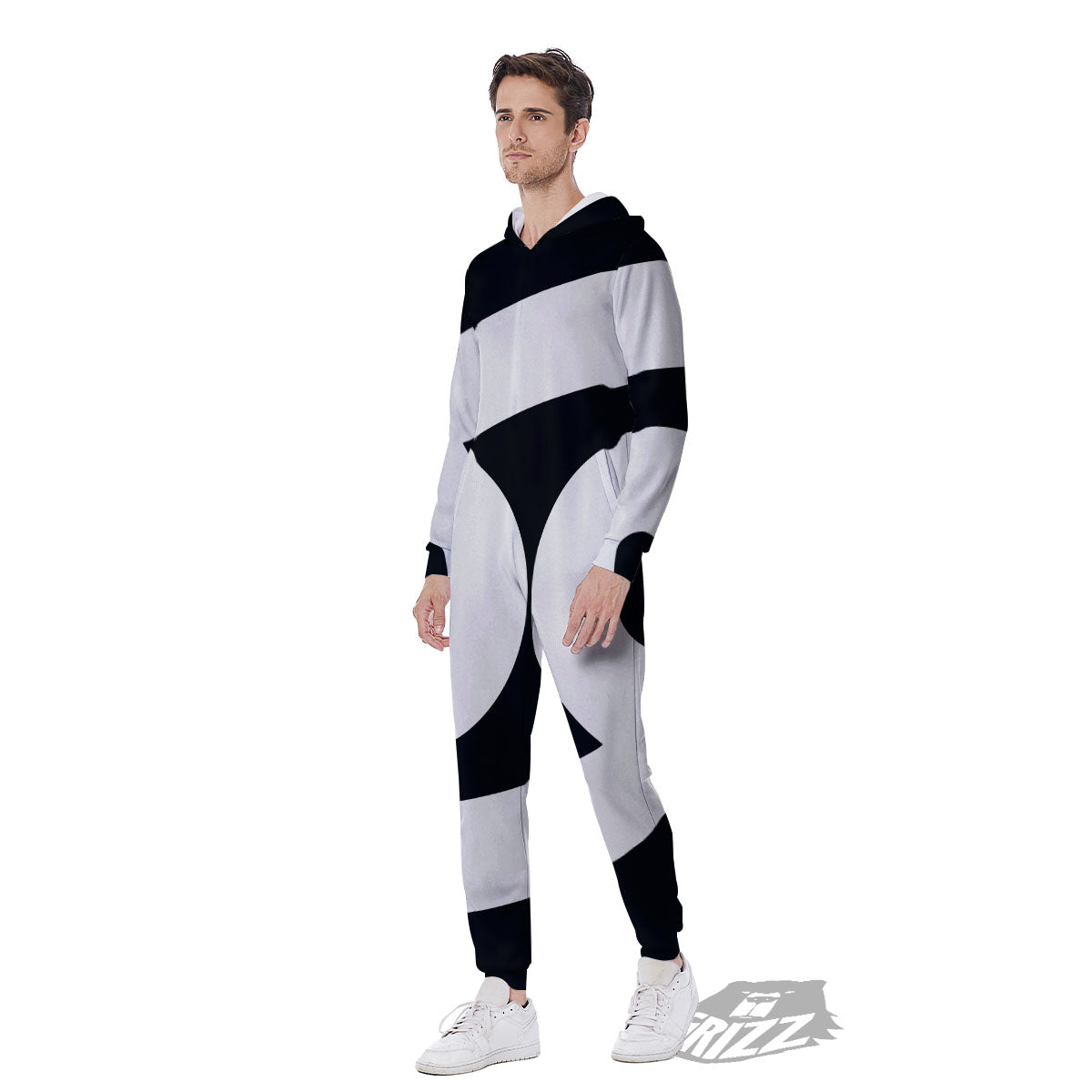 Cancer Sign White And Black Print Men's Jumpsuit-grizzshop
