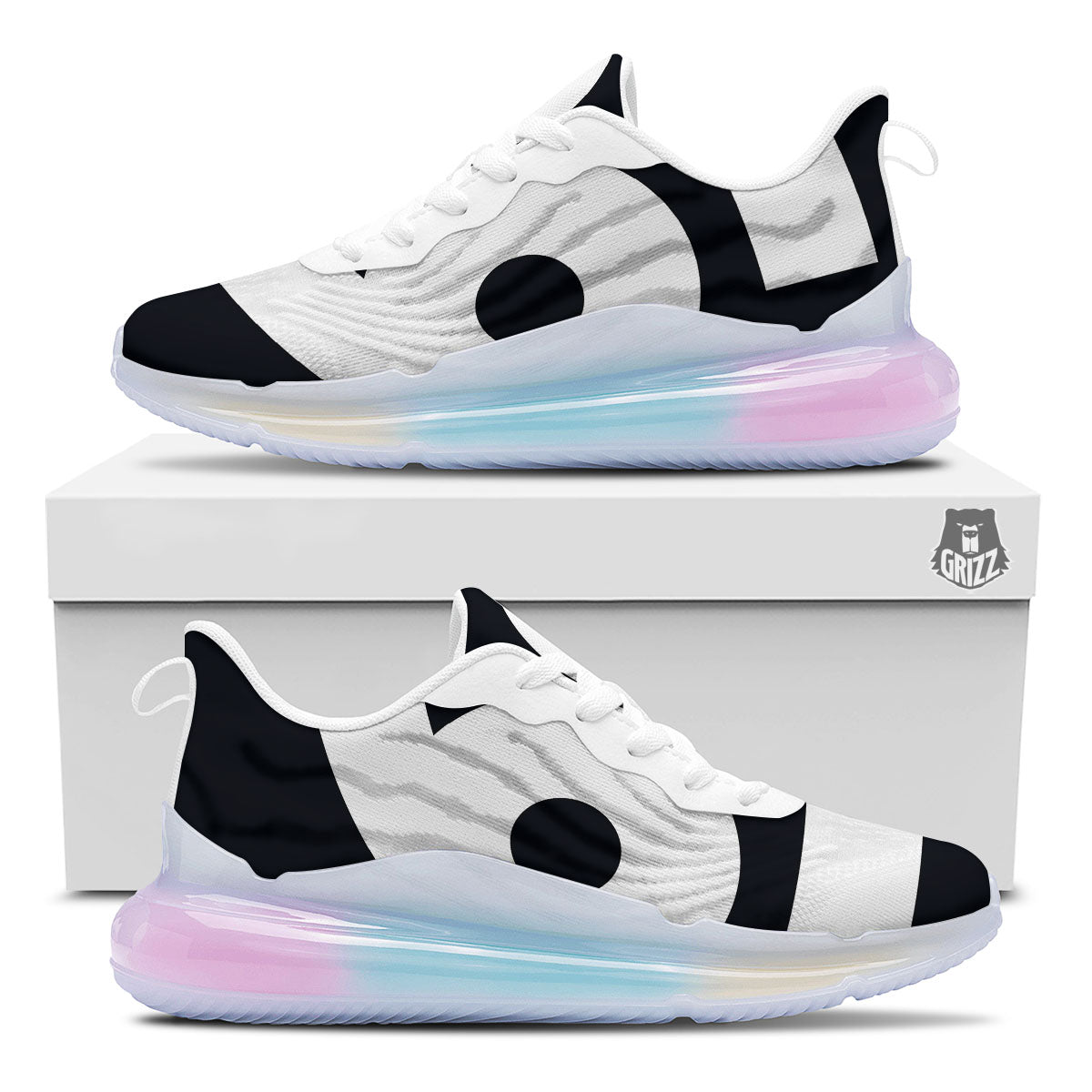 Cancer Sign White And Black Print Running Sneakers-grizzshop