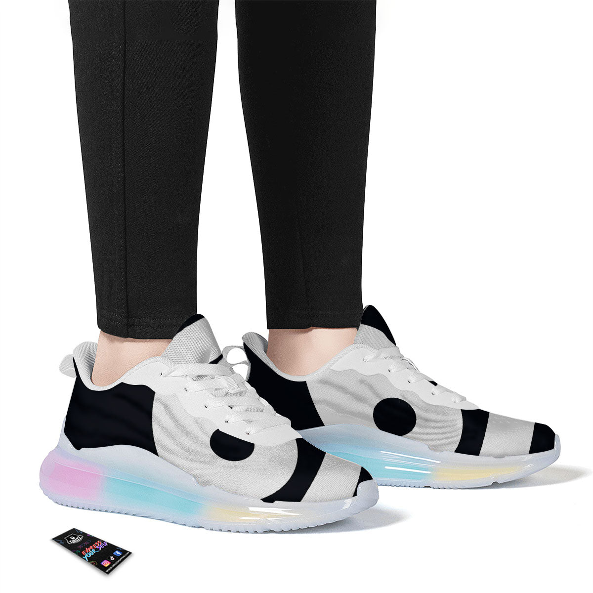 Cancer Sign White And Black Print Running Sneakers-grizzshop