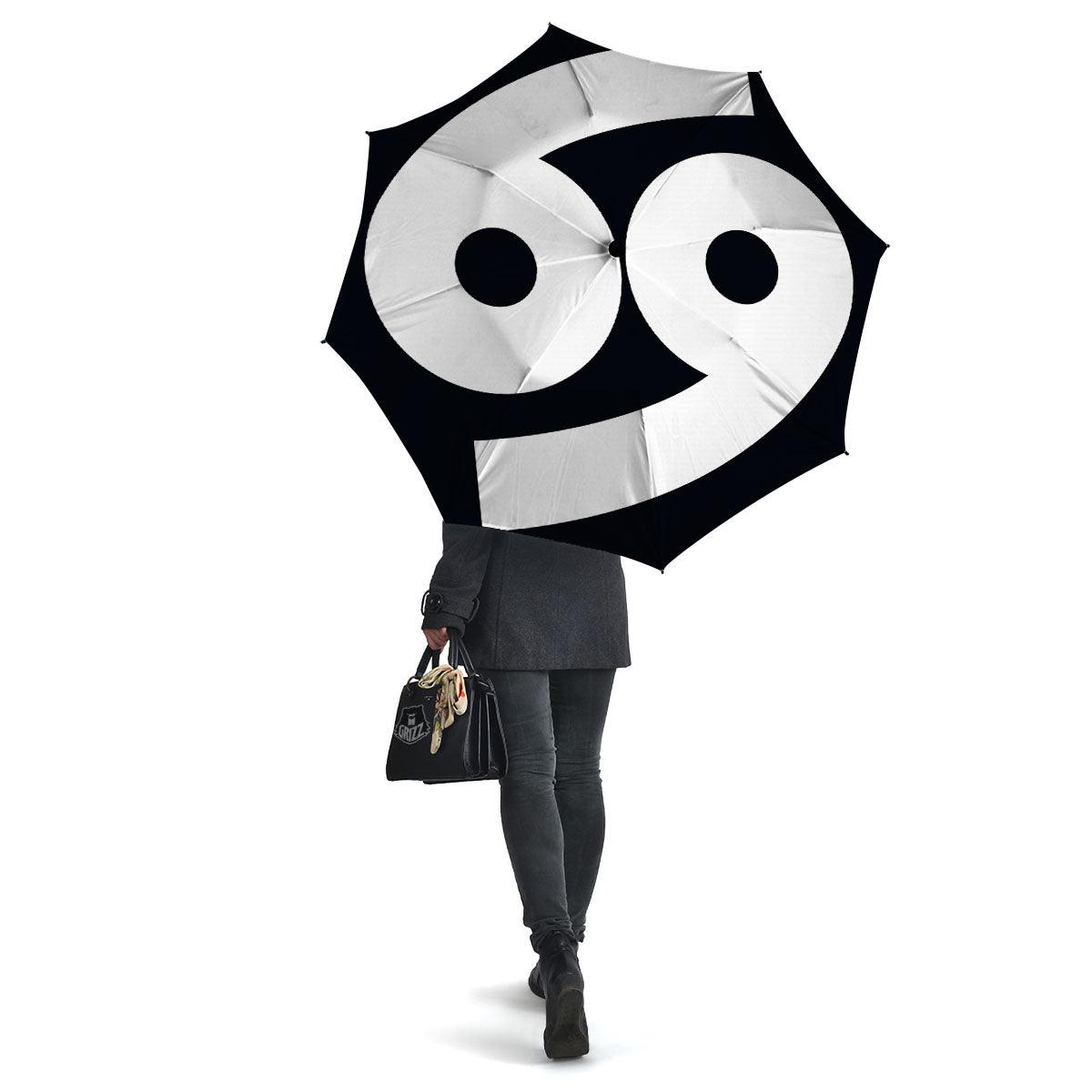 Cancer Sign White And Black Print Umbrella-grizzshop