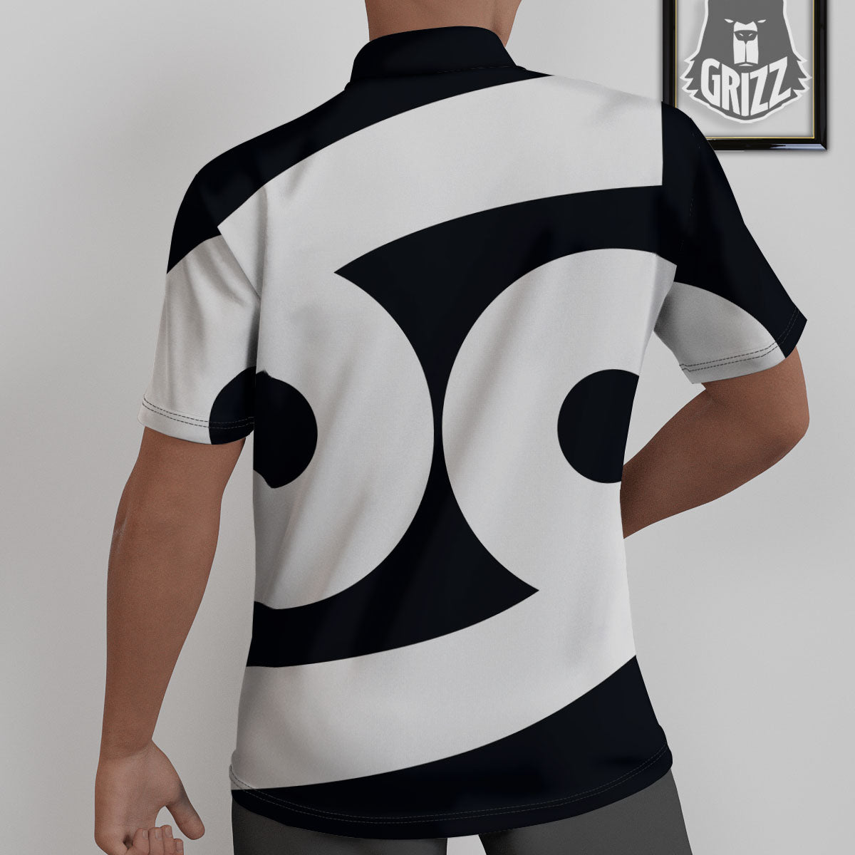 Cancer Sign White And Black Print Untucked Shirts-grizzshop