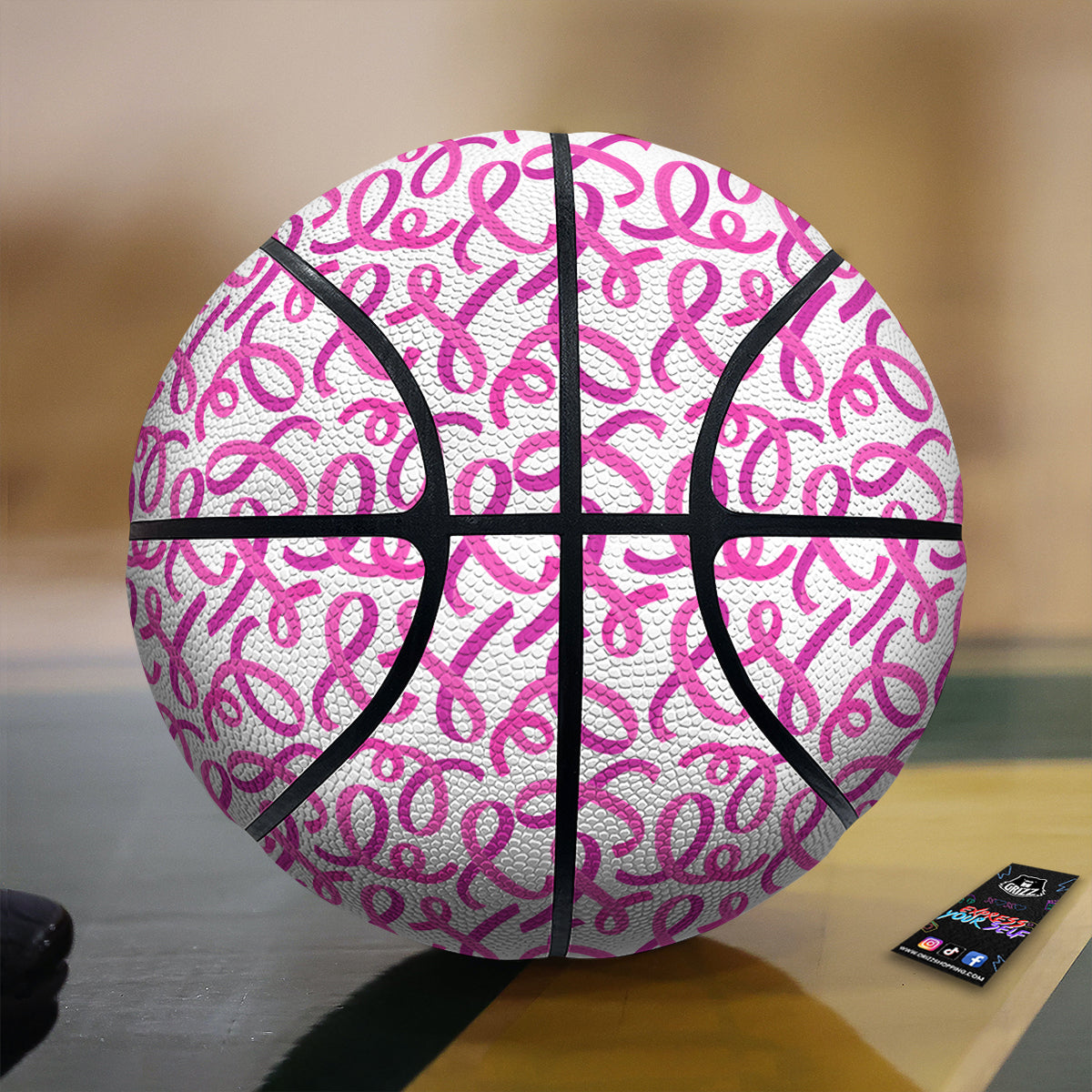 Cancer Awareness Print Pattern Basketball