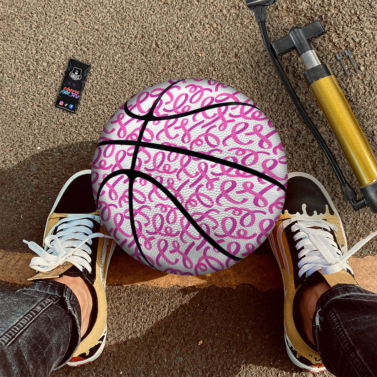 Cancer Awareness Print Pattern Basketball
