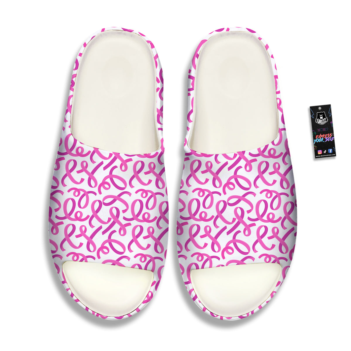 Cancer Awareness Print Pattern Sandals-grizzshop