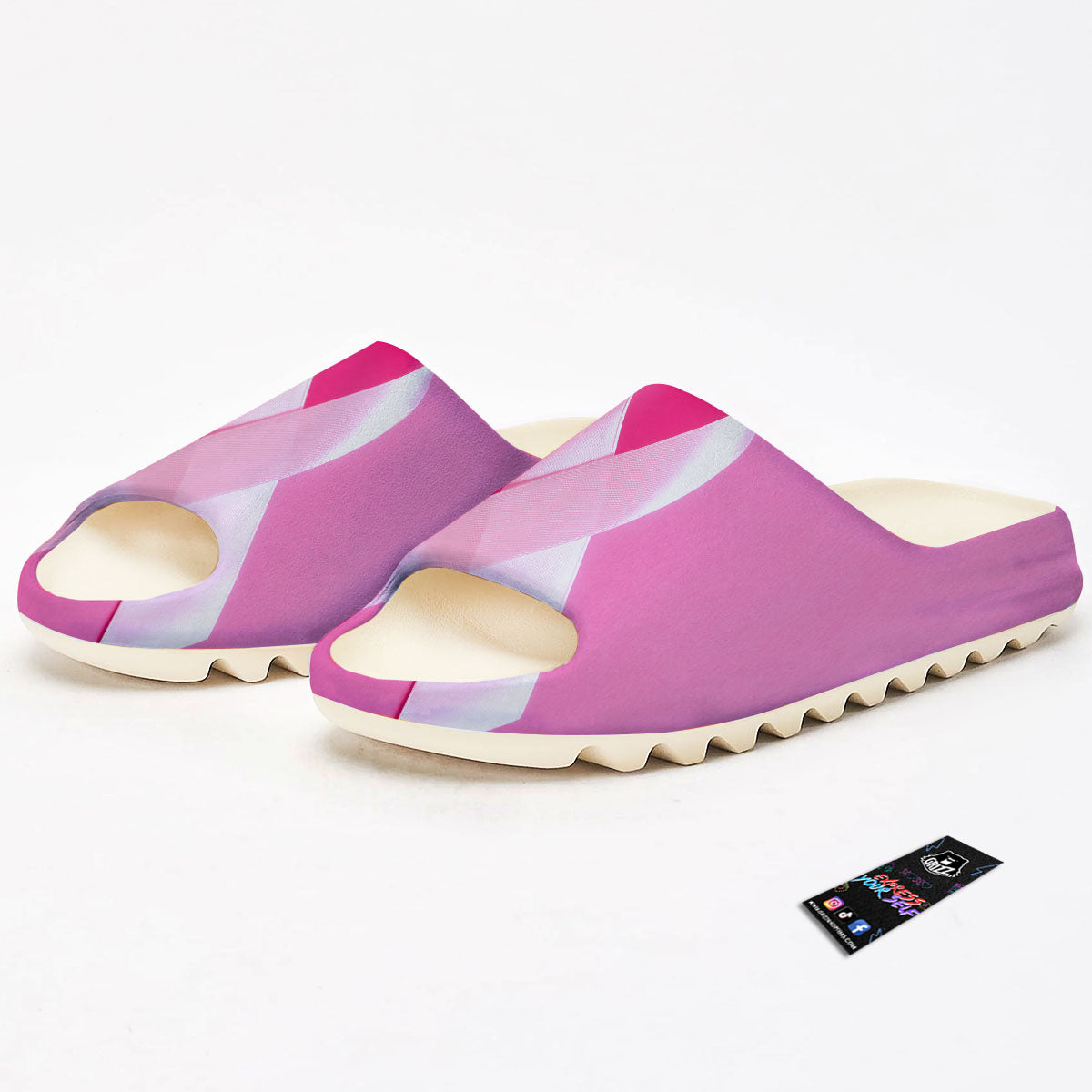 Cancer Breast Little Ribbon Print Sandals-grizzshop